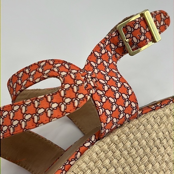 STEVE Maden Jenny wedge shoe size 10 butterfly fabric 5” high - Picture 11 of 17